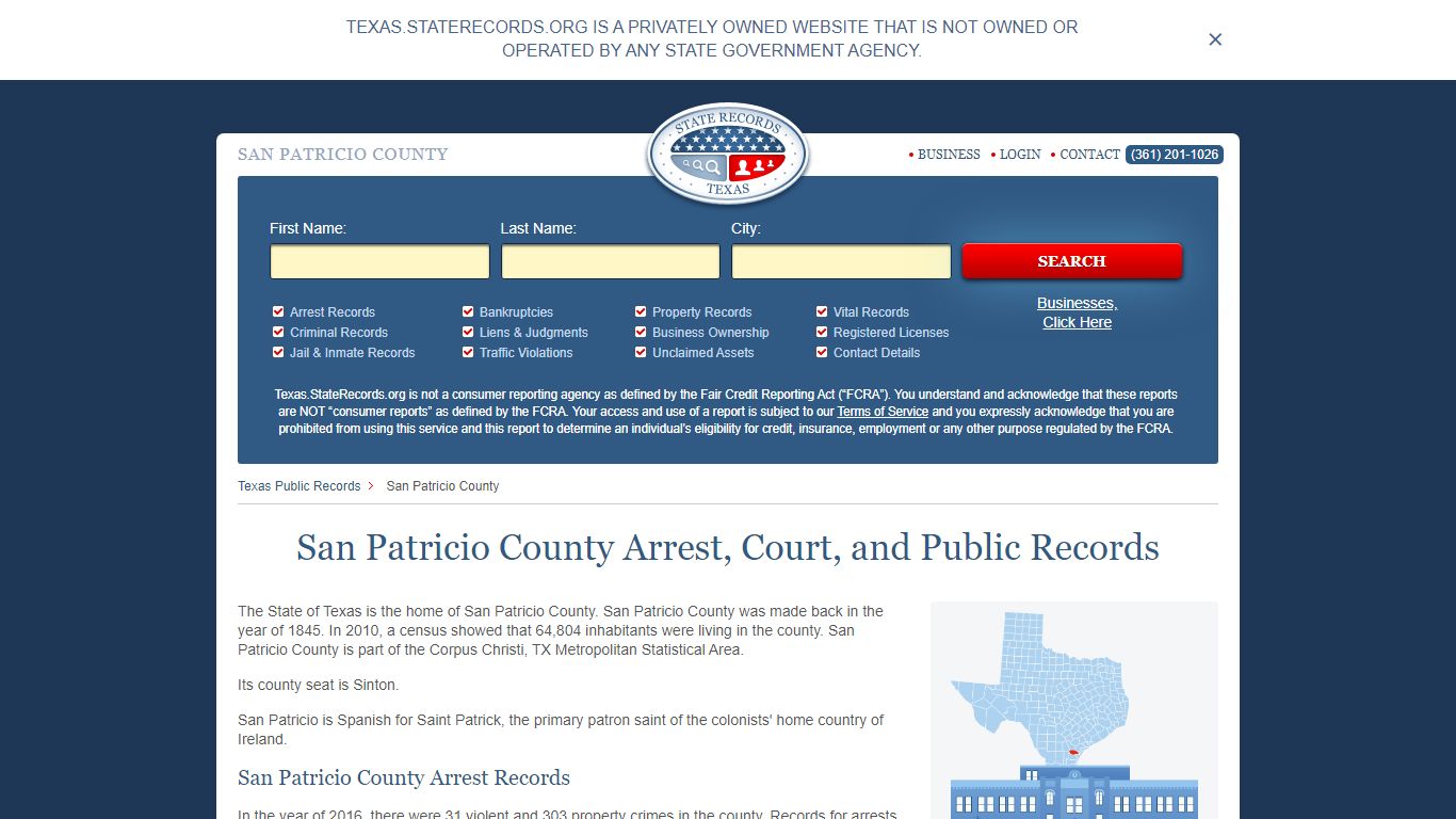 San Patricio County Arrest, Court, and Public Records